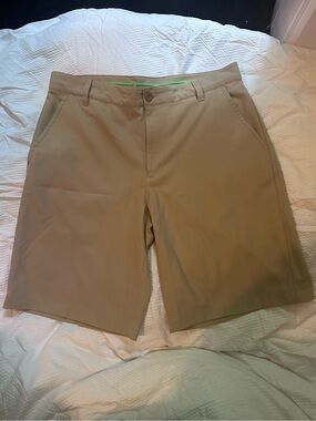 Izod Men’s Flat-Front Khaki Golf Shorts